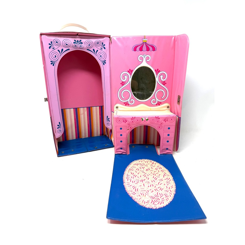 Vintage 1972 Mattel Barbie Quick Curl Boutique Pink Vinyl Carrying Case 8665